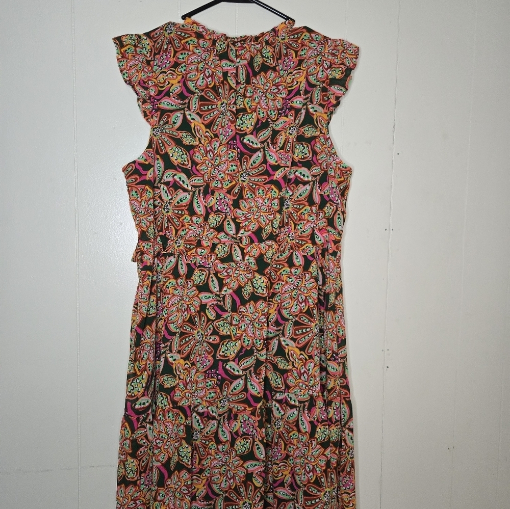 J.Crew Floral Sleeveless Dress-Size 12 -100% Polyester - Picture 8 of 8